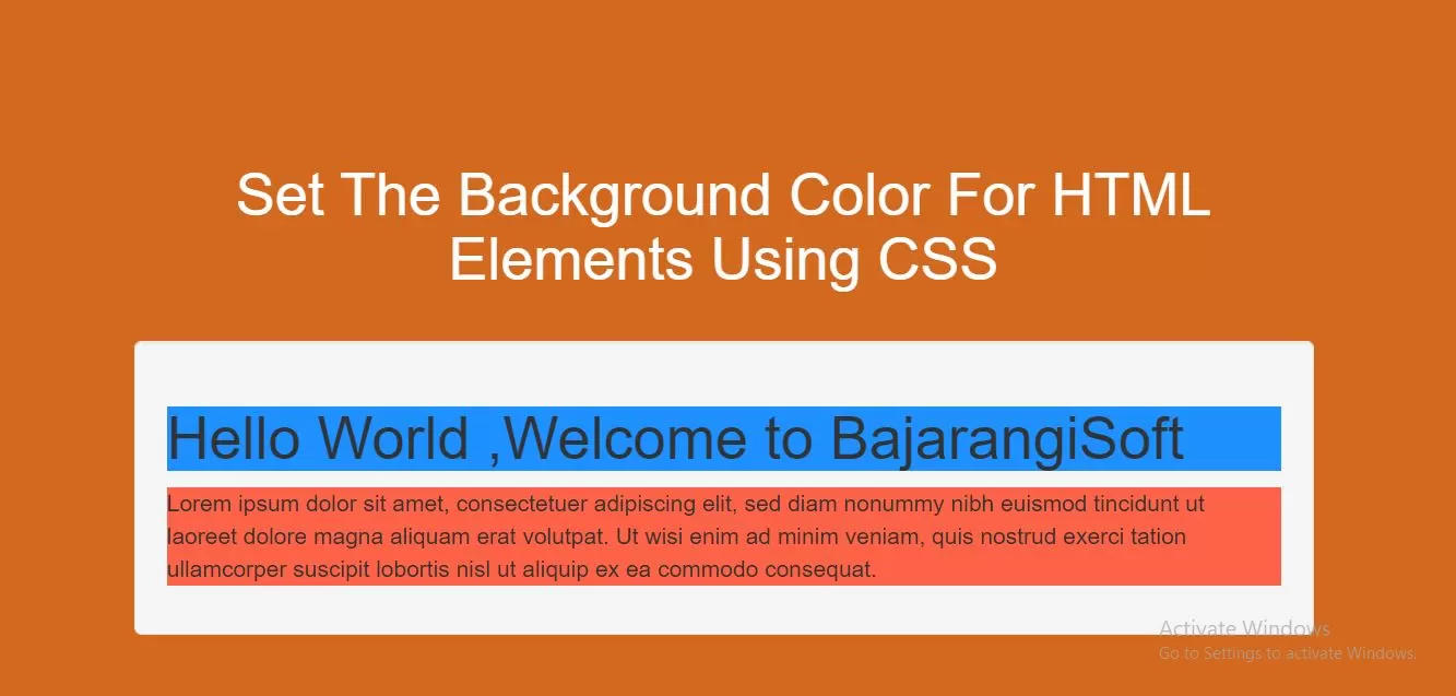 How To Set The Background Color For HTML Elements Using CSS