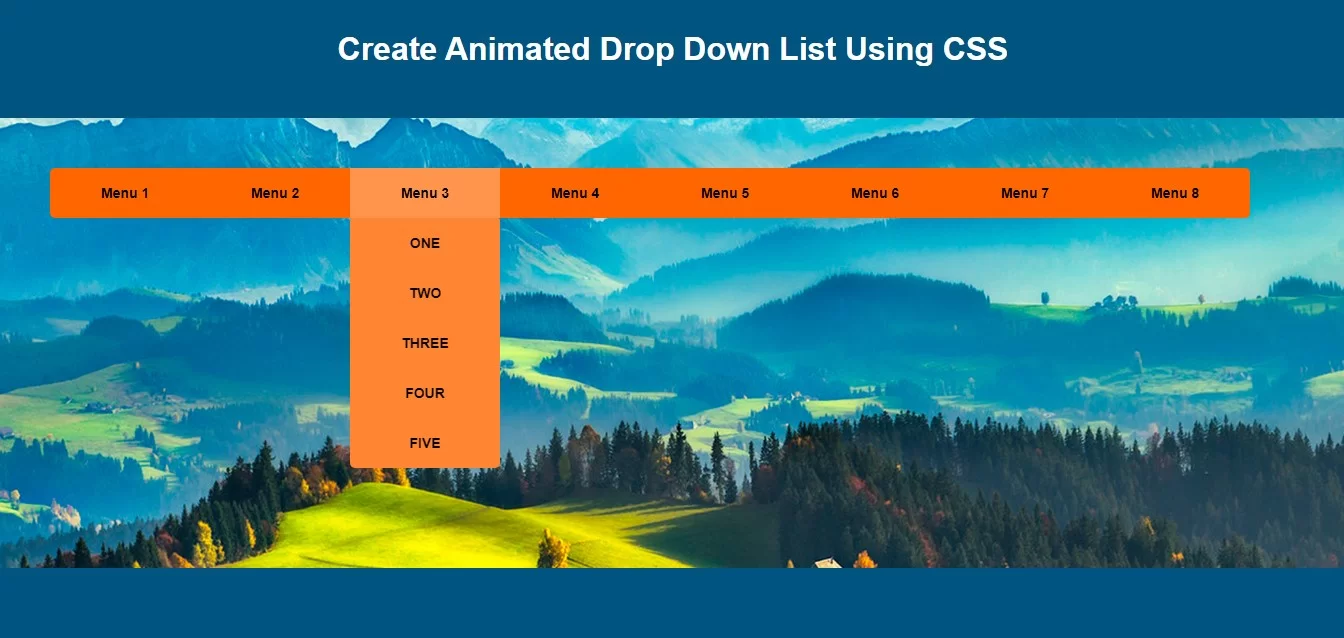 How Can I Create Animated Drop Down List Using CSS
